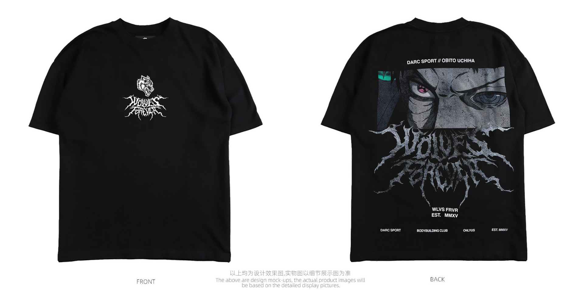 Darc Sport Obito Uchiha Wolves Forever T-shirt Black