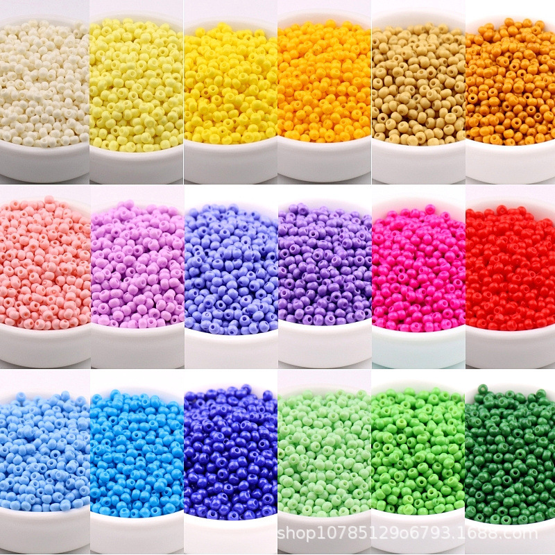 2/3/4mm Domestic High Quality Wear-resistant Solid Color Oil Painting Glass Beads Baking Paint Handmade DIY Jewelry Bracelet Glass Beads