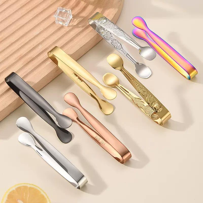 304不锈钢冰夹方糖夹子加厚11cm无毛刺食品夹毛巾夹冰钳冰桶夹