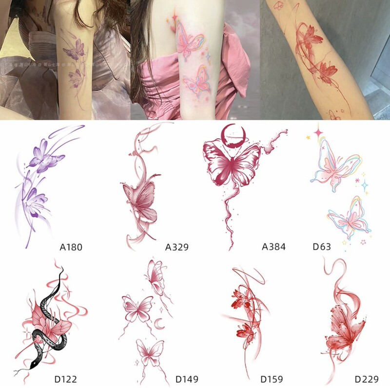 Butterfly Colorful Tattoo Sticker for Arm, Long-Lasting Waterproof Decal for Collarbone, Half Arm, Thigh, Scar Cover, Realistic Tattoo for Women Butterfly Colorful Tattoo Sticker for Arm, Long-Lasting Waterproof Decal for Collarbone, Half Arm, Thigh, Scar Cover, Realistic Tattoo for Women