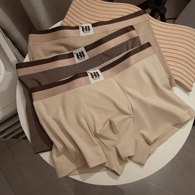 Ropa interior de hombre de algodón puro cuatro estaciones cómodos calzoncillos boxer sin costuras 7A antibacteriano transpirable entrepierna de hombre calzoncillos al por mayor