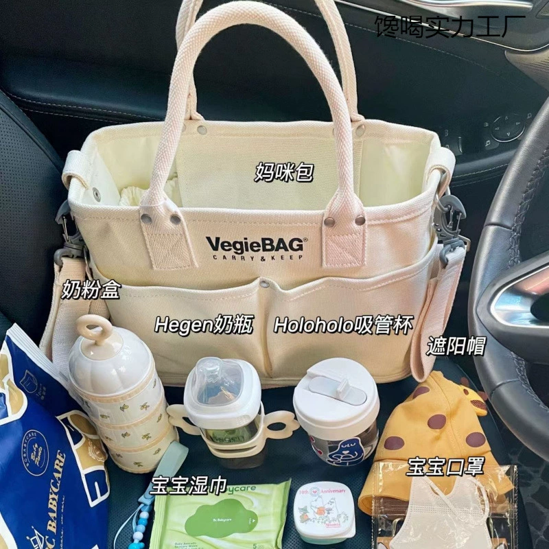 Японская сумка для мамы, большая вместительная портативная многофункциональная сумка через плечо для мамы и ребенка, холщовая женская сумка-тоут для мамы