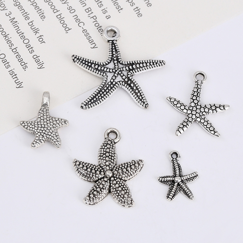 时尚简约百搭合金海星饰品挂件 diy项链吊坠箱包服饰装饰配件批发