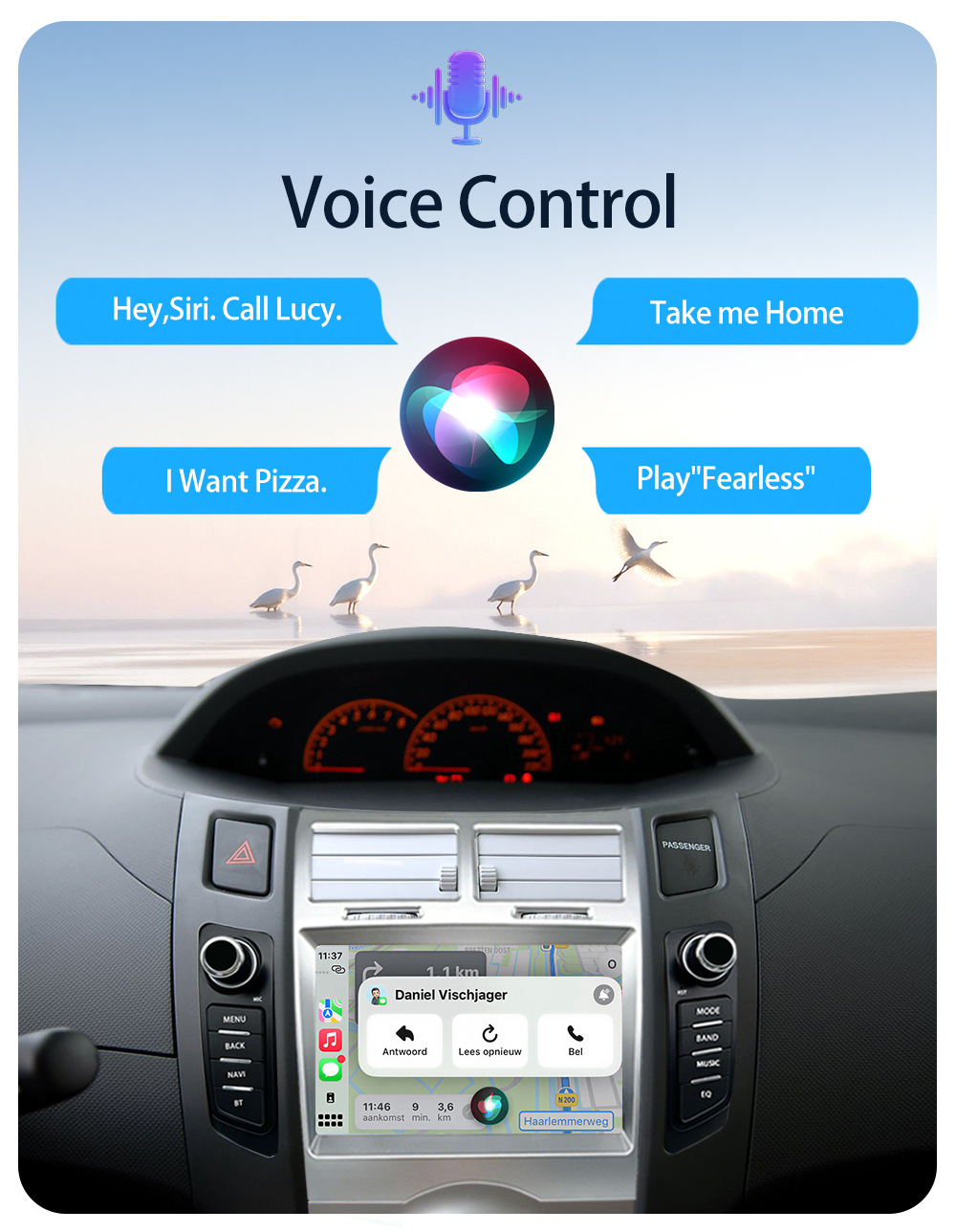 Suitable for Toyota Yaris Xp90Vitz Car Central Control Screen Bluetooth Navigation Reversing Image Radio