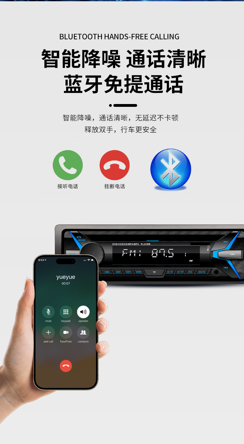 Global Car and Home Universal Cd/Dvd Player Mp3 Bluetooth Radio High Power Optional HDMI