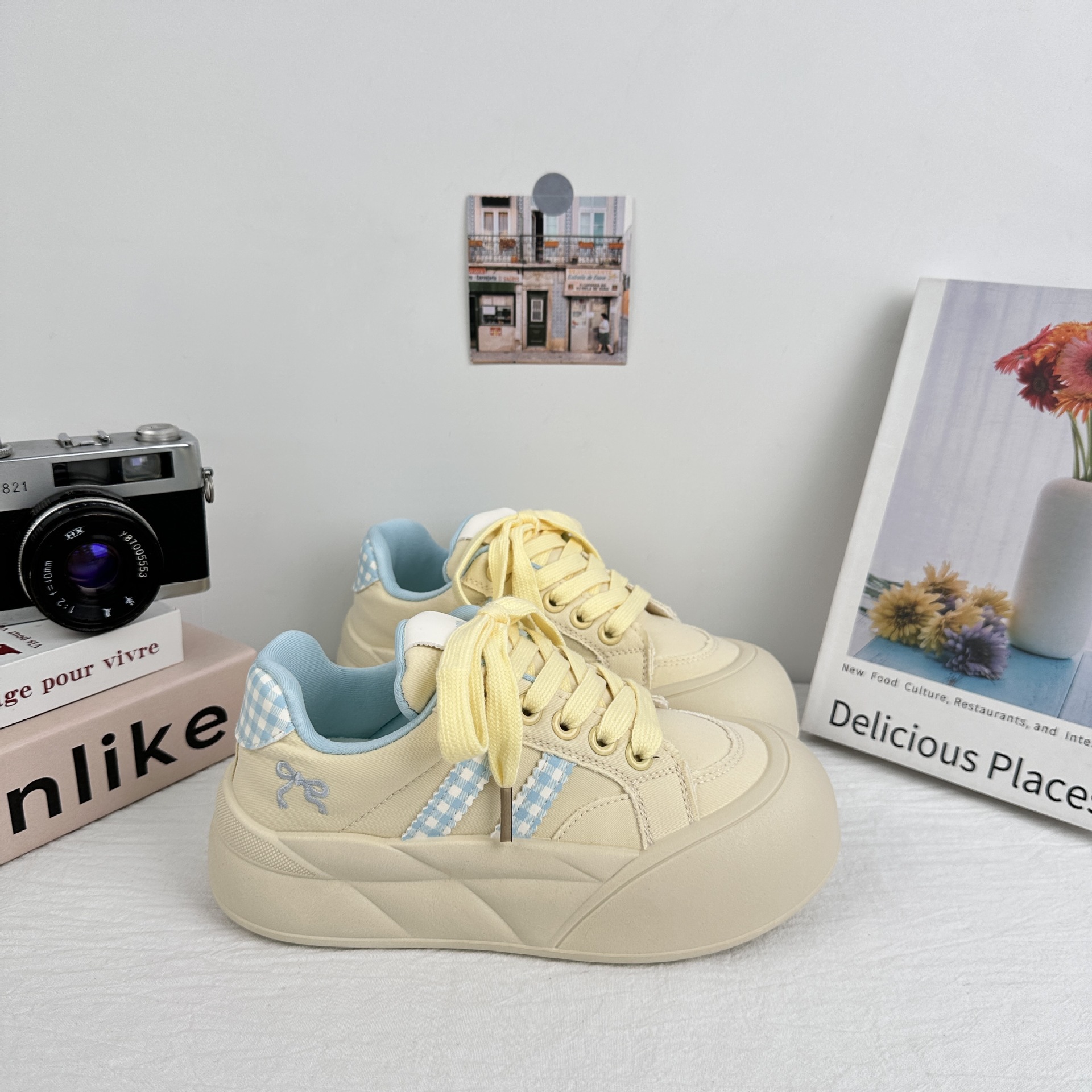 Zapatos de pan de onda lejana, zapatos casuales, zapatos de plataforma de verano, zapatos blancos, nuevas zapatillas deportivas de todo fósforo para mujer 2025