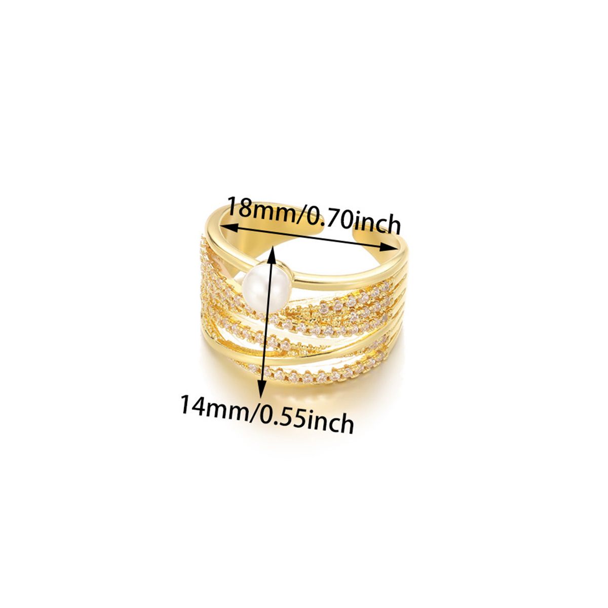 Imitation Pearl, Copper Material Wholesale Jewelry Elegant Simple Style Geometric Butterfly Imitation Pearl Copper Plating Open Rings