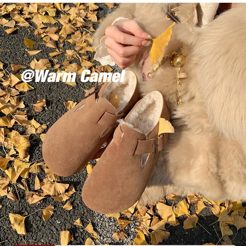 Sheepskin Version~ in Stock for Immediate Delivery. Winter Fleece-Lined Warm Snow Boots, Thick-Soled Large-Toe Cotton Shoes, Furry Birkenstock Shoes for Women Sheepskin Version~ in Stock for Immediate Delivery. Winter Fleece-Lined Warm Snow Boots, Thick-Soled Large-Toe Cotton Shoes, Furry Birkenstock Shoes for Women