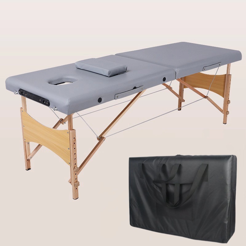 Camilla de Masaje Plegable de Madera, Ajustable en Altura, para Terapia China y Masajes