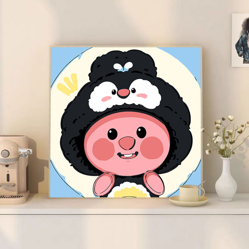 漫画 Q バージョンエッグマンパーティーシリーズ DIY デジタル油絵子供の手作り着色油絵装飾品卸売|undefined