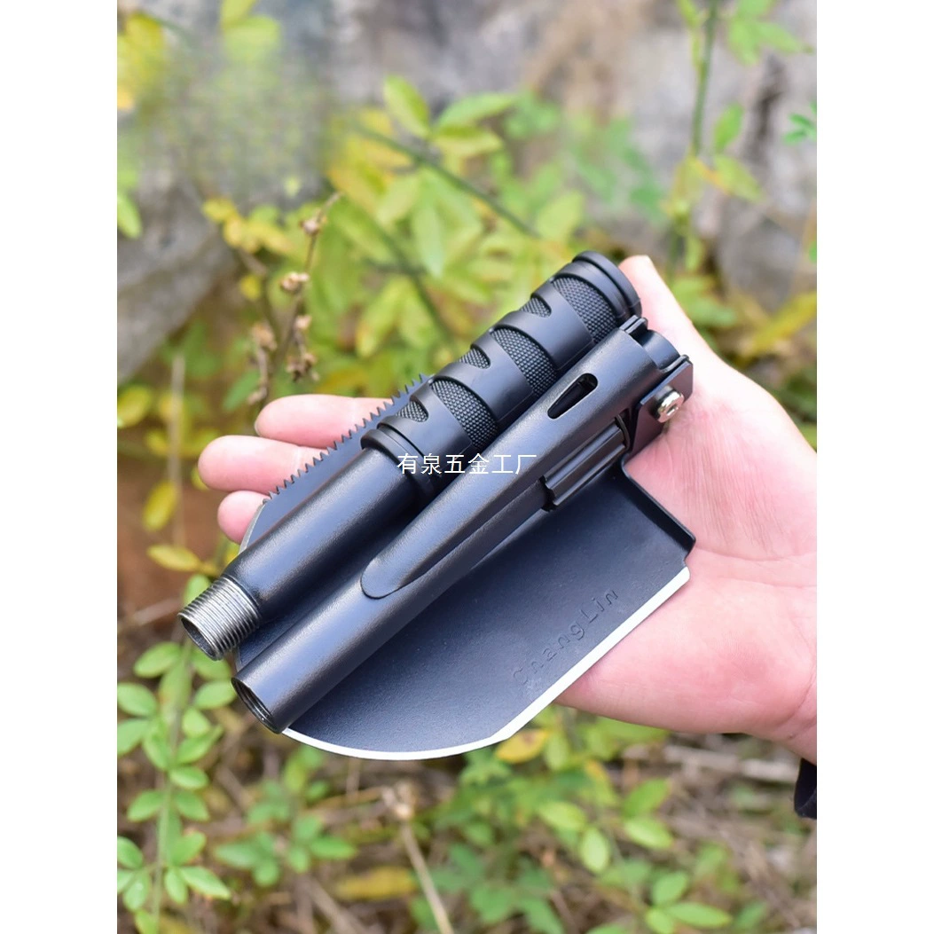 户外多功能兵工铲铁锹锰钢加厚铲子工具车载折叠全钢铲挖土小铁铲