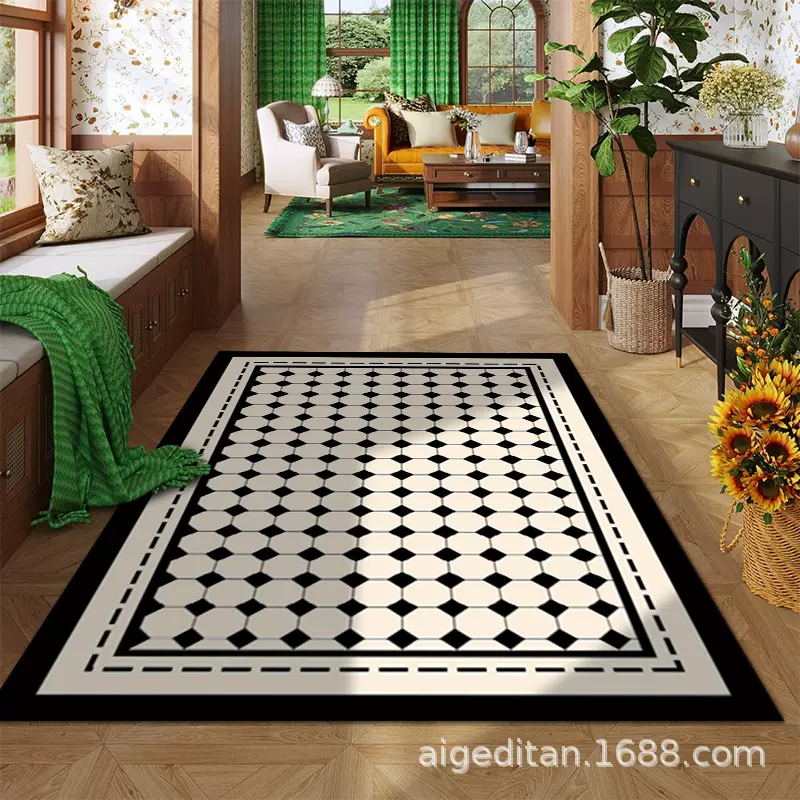复古法式风圈绒地毯客厅房间家用满铺大地毯酒店民宿氛围感地垫