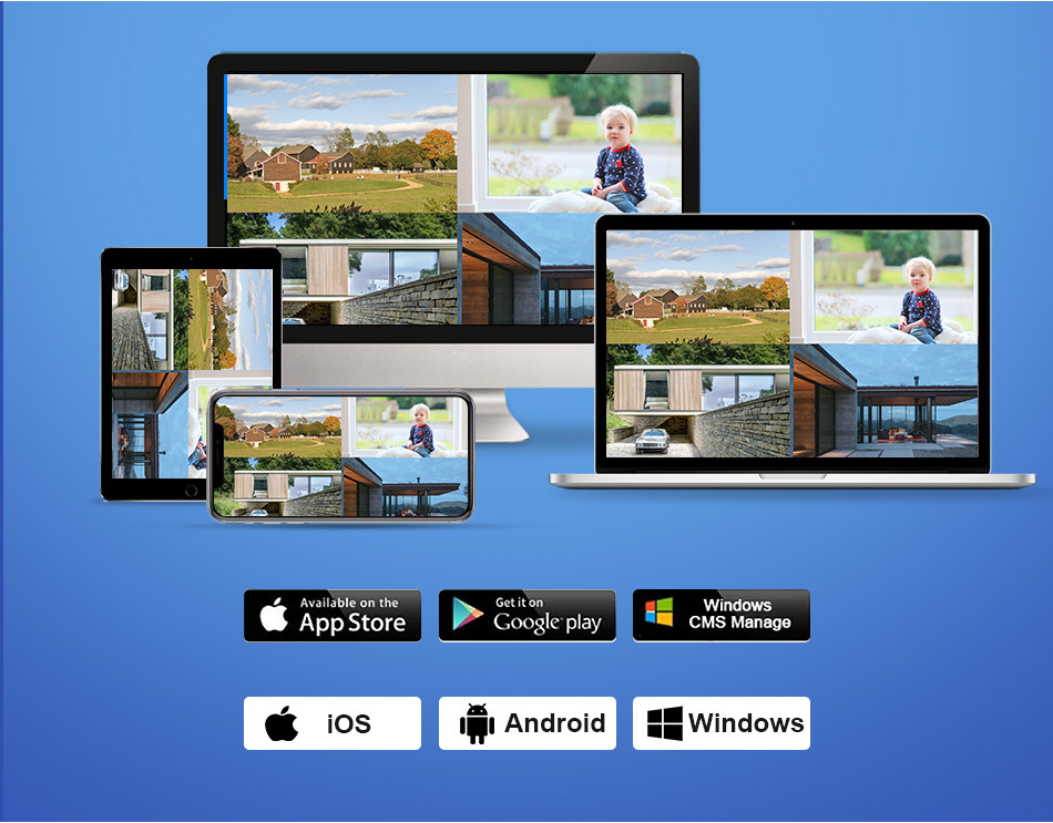 无线监控设备套装 4路8路录像机NVR网络摄像头 720P1