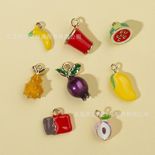 滴油仿真立体芒果西瓜桃子吊坠diy饰品配件手机链钥匙扣挂件手作