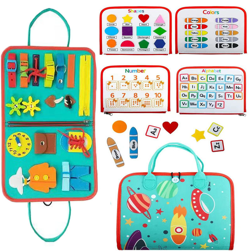 Tablero de aprendizaje de fieltro Junta de educación temprana fieltro DIY material didáctico educación infantil ciencia y educación juguetes ocupados desgaste de la Junta