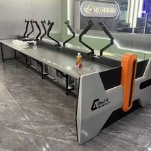 网吧网咖电竞酒店风冷台式一体带锁防盗机箱散热下置风道电脑桌