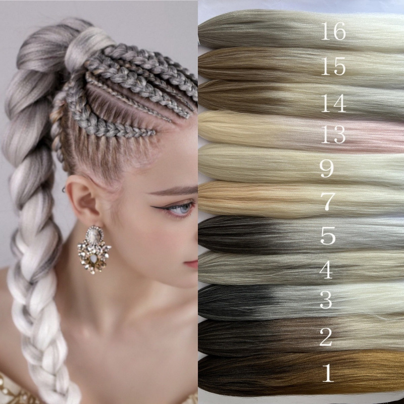 Fijo de baja temperatura de agua caliente FR Easy Braid Fibra química Trenza sucia Multicolor Negro Pechón suave y esponjoso