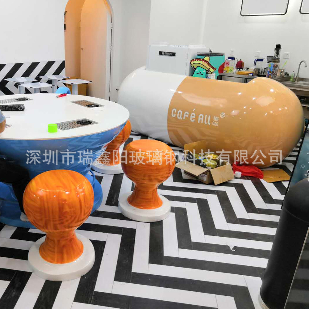 商业广场银行售楼中心个性玻璃钢服务台创意美陈装饰户外防雨防晒