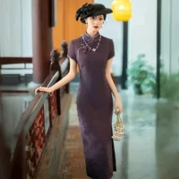 Новый тканый шелковый шелк тутового дерева в китайском стиле Cheongsam 2024, новый летний высококачественный жаккард, улучшенная молодая девушка долго