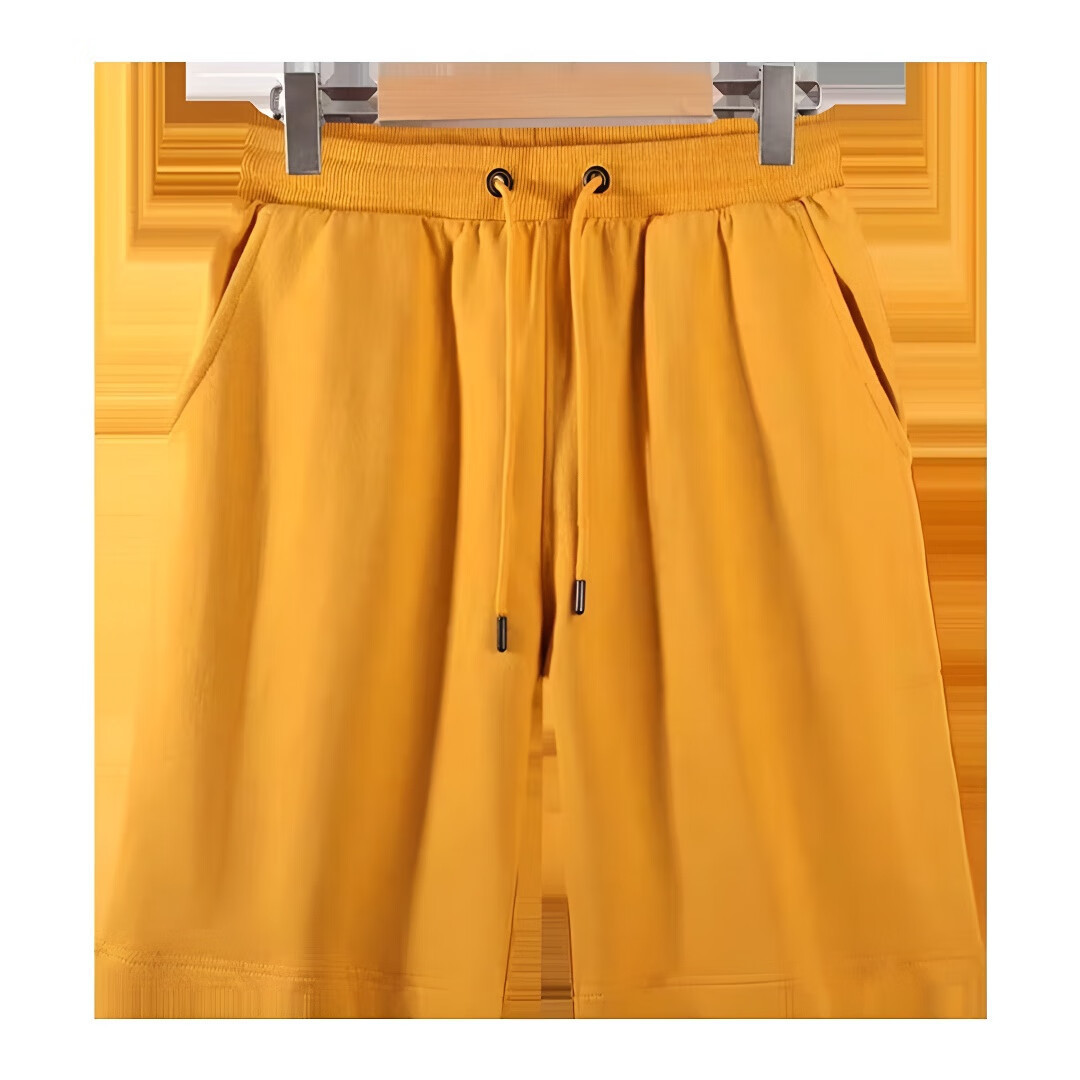 Pure cotton terry cloth casual shorts, unisex summer style, solid color, loose-fitting casual beach shorts, five-point shorts/mid-length shorts