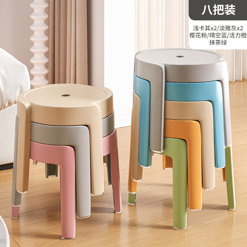 Taburete pequeño de sala de estar taburete de plástico grueso taburete de mesa redonda silla para niños taburete de molino de viento taburete de sala de estar taburete bajo de baño