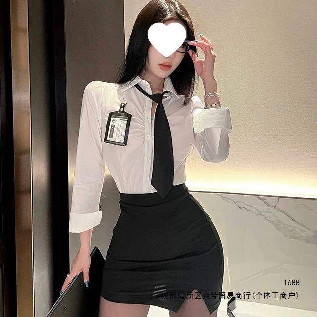 性感御姐制服纯欲套装女秋季修身职业装长袖白衬衣包臀裙工作服女