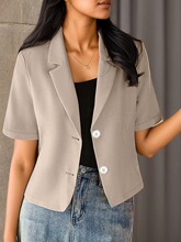 D 10793 Short Sleeve Blazer Women Casual Jacket �������e���b