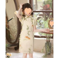 Платье Cheongsam для девочек в древнем стиле династии Хань, новая детская одежда 2025 года, улучшенная новая одежда в стиле шинуазри Guzheng, летняя одежда для выступлений