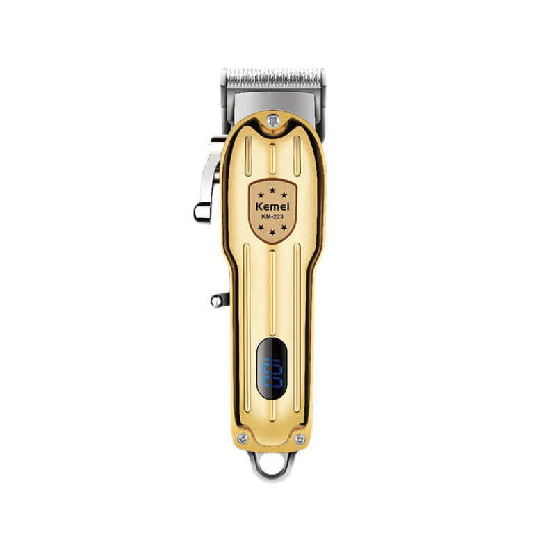 Cortadora de pelo profesional Kemei KM-223, recortadora de pelo eléctrica metálica con pantalla digital, venta al por mayor.