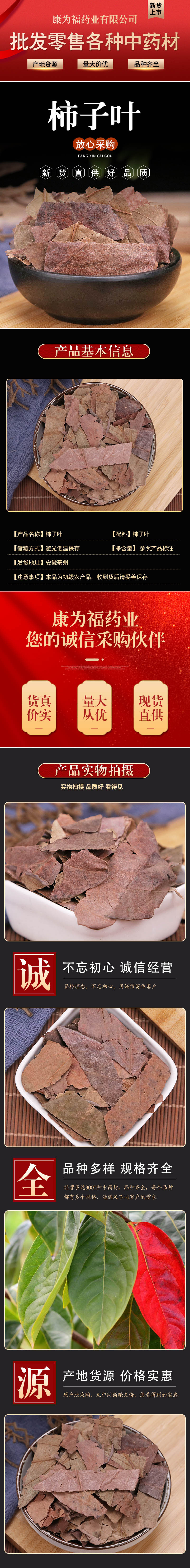 Persimmon Leaf (Diospyros kaki) — Frost-Kissed Dried Herbal Tea Leaves, 500g overview