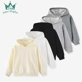 儿童秋款卫衣25年纯色连帽儿童卫衣欧美跨境中小童服装支持定制