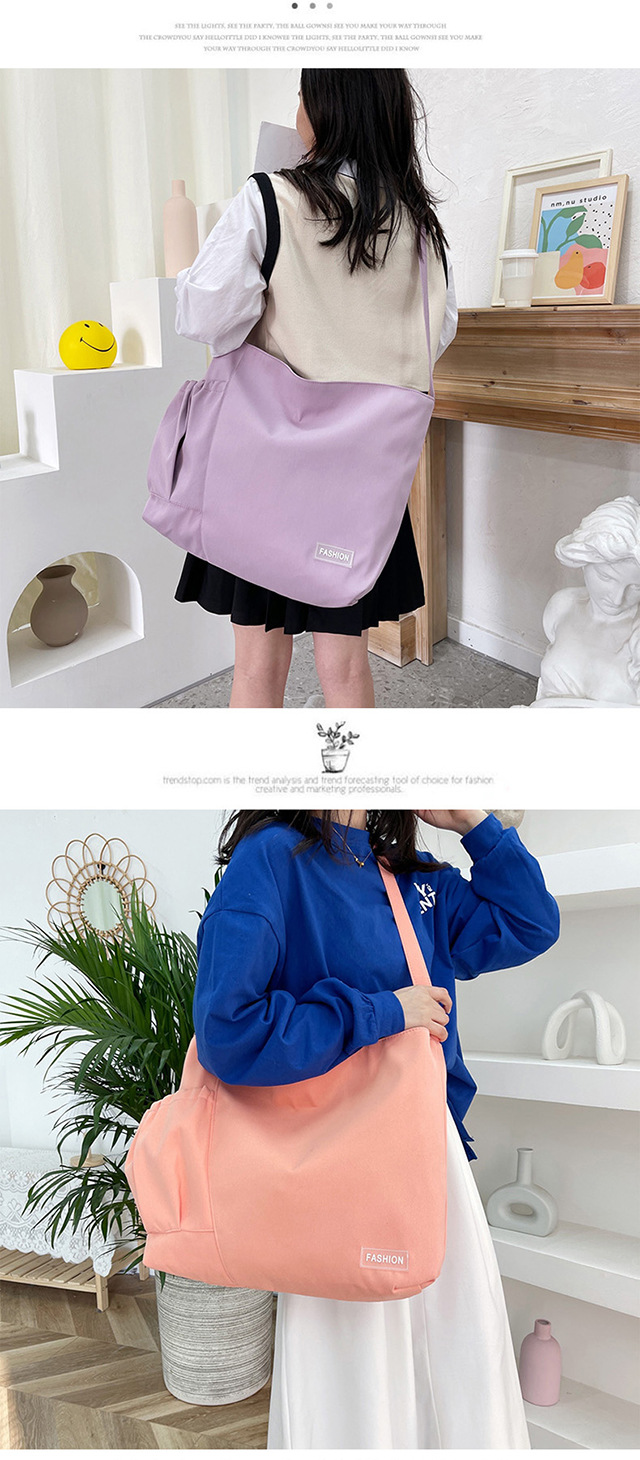 Spring and summer women's bags, ins-style, niche design sense canvas bags, drawstring single-shoulder bags, crossbody bags, college student class bags undefined