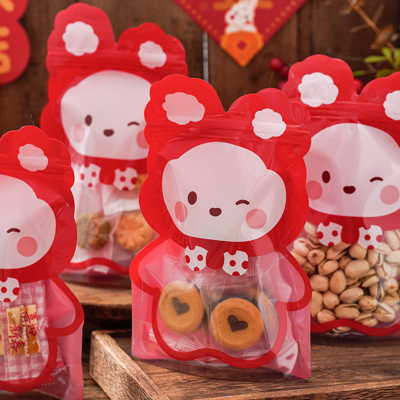 新款加厚拉链袋自封袋雪花酥牛轧糖曲奇饼干点心自立糖果包装袋子