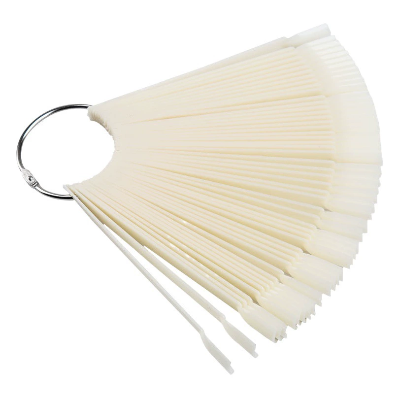 Специальная трансграничная 50-цветная веерообразная цветная карта для практики ногтей 50 длинных французских заостренных ногтей веерообразные инструменты для дизайна ногтей