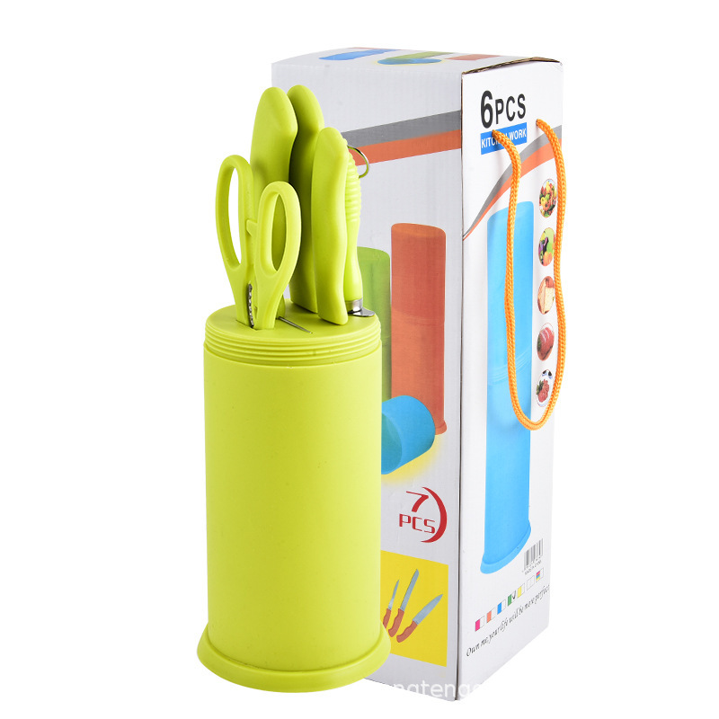 Fabricantes al por mayor cuchillo de cocina de barril de seis piezas cuchillo de pan cuchillo de frutas cuchillo multifuncional cuchillo de cocina set