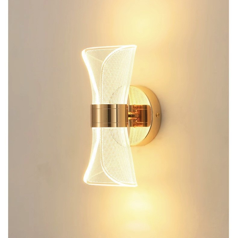 Luz de cabecera del dormitorio, lámpara de fondo de la sala de estar, escalera de lujo moderna y sencilla, pasillo de la habitación del hotel, red creativa de lámpara de pared roja