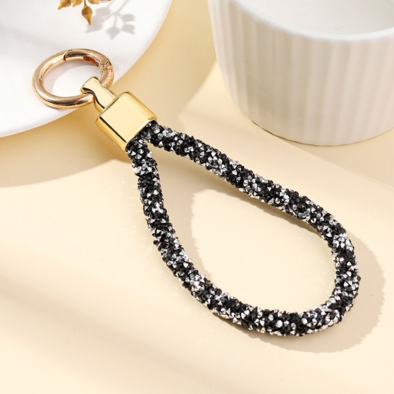 Japanese And Korean High-End Rhinestone Car Keychain Ins Diamond-Studded Rope Bag Pendant Creative Gift Women's Backpack_voghion.com