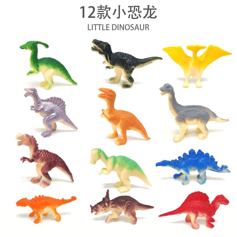 Mini Small Dinosaur Artificial Model Toy 6cm12 Soft Rubber Dinosaur Educational Science and Education Model Cross-Border Hot Sale