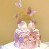 Decorations, purple fuchsia dessert colored paper with butterfly, internet celebrity, dress up