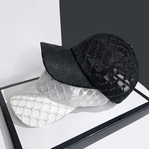New style women's lace baseball cap summer sun protection breathable sunshade hat Korean casual embroidery duckbill cap fashion 