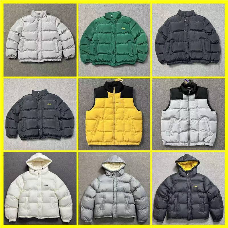 Drill Style American Street Hip-Hop Stand-Up Collar Cotton Jacket for Men 2024 New Trendy Brand Winter Jacket Cotton Coat