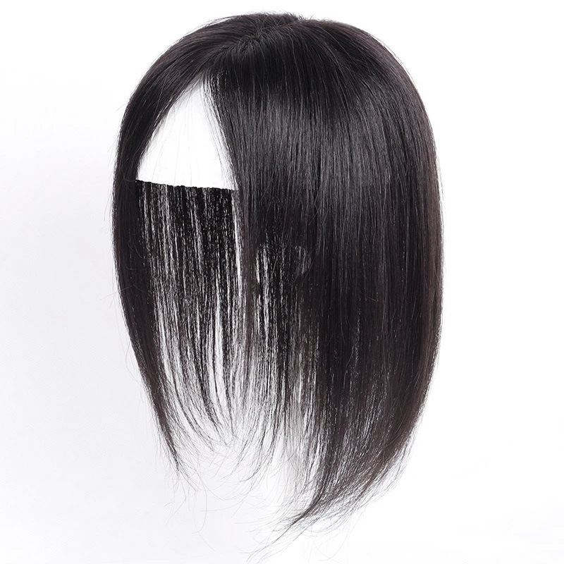Xuchang 女性用ウィッグ、前髪付きヘアピース、軽くて通気性があり、自然にふわふわした増毛人毛ブロック|undefined