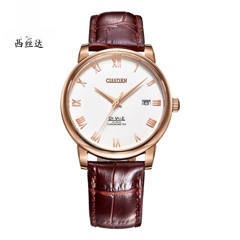 男款手表瑞士全自动机械表皮带防水腕男士大气透底瑞士机芯男表