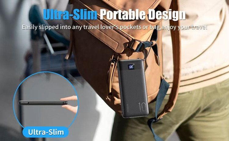 Powerbank mit integriertem Kabel, AC-Stecker, Schnellladung, 10000 mAh, mobile Stromversorgung, Geschenkverpackung, individuelle LOGO-Anpassung