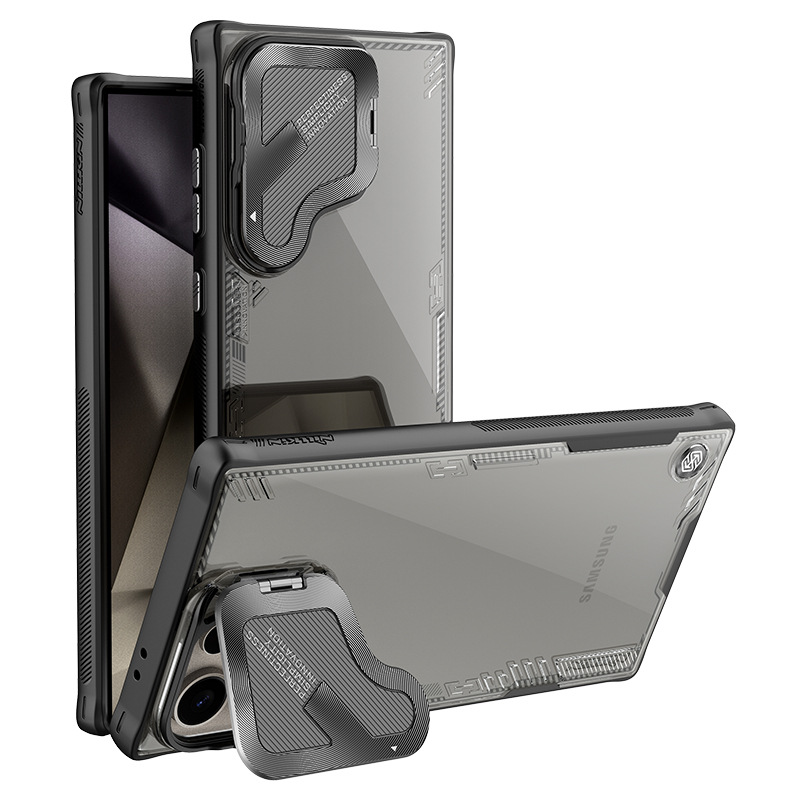 Ốp lưng NILLKIN trong suốt cho Samsung S24 Ultra có giá đỡ ống kính, chống sốc Ice Prop — Băng rỗng PROP màu đen, Ice Air PROP Màu xanh lá cây, Samsung S24 ULTRA