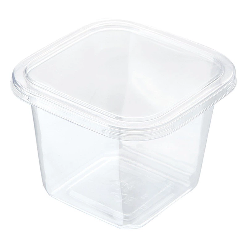 Устранимая чашка Мусса студня квадрата чашки мякины высокой проницаемости деревянная коробка желе молока фасоли торт с крышкой качества еды