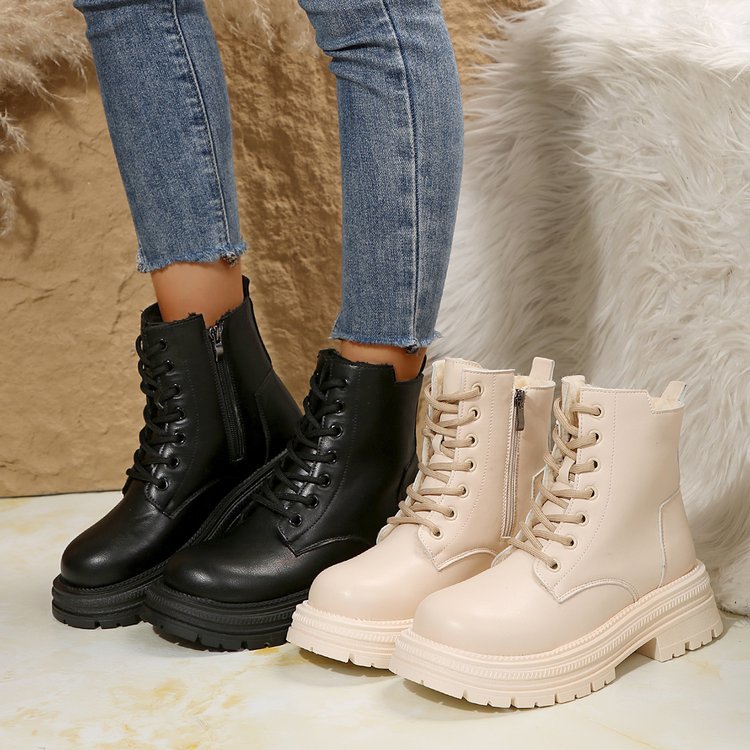 Autumn and winter new British style fashion cotton shoes cotton boots female explosive short boots_voghion.com