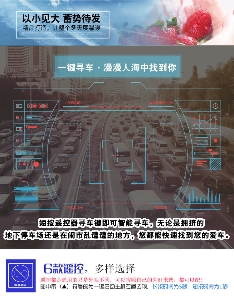D7 Foreign Trade Cross-Border Model: Anti-Theft Device with One-Touch Start + Vibration Alarm + Remote Start + Trunk Lock + Mobile App