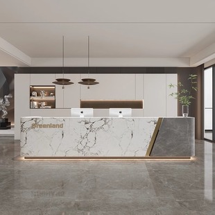 Simple Modern Company Hotel Property Lobby Front Desk Reception Training Institution Gym Beauty Salon Cashier Bar