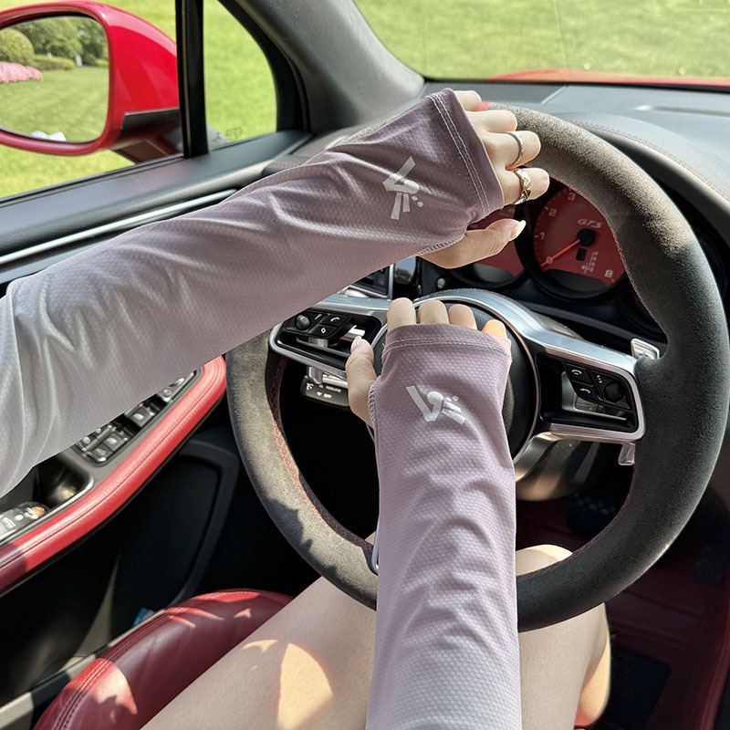 Funda de manga de hielo suelta y transpirable color degradado de verano para conducir Funda de manga de seda de hielo delgada para hombres y mujeres mangas de protección UV para brazos